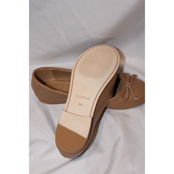 NISOLO WOMEN'S BEA LEATHER MARY JANE BALLET FLATS ALMOND SZ 7‎ NIB $138 - Picture 4 of 6
